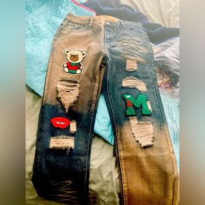 2pc male pant sz32/30 and pull over wolf shirt small